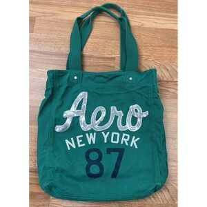 Y2K Aeropostale Emerald Green Tote Bag with Sequin Aero Bling